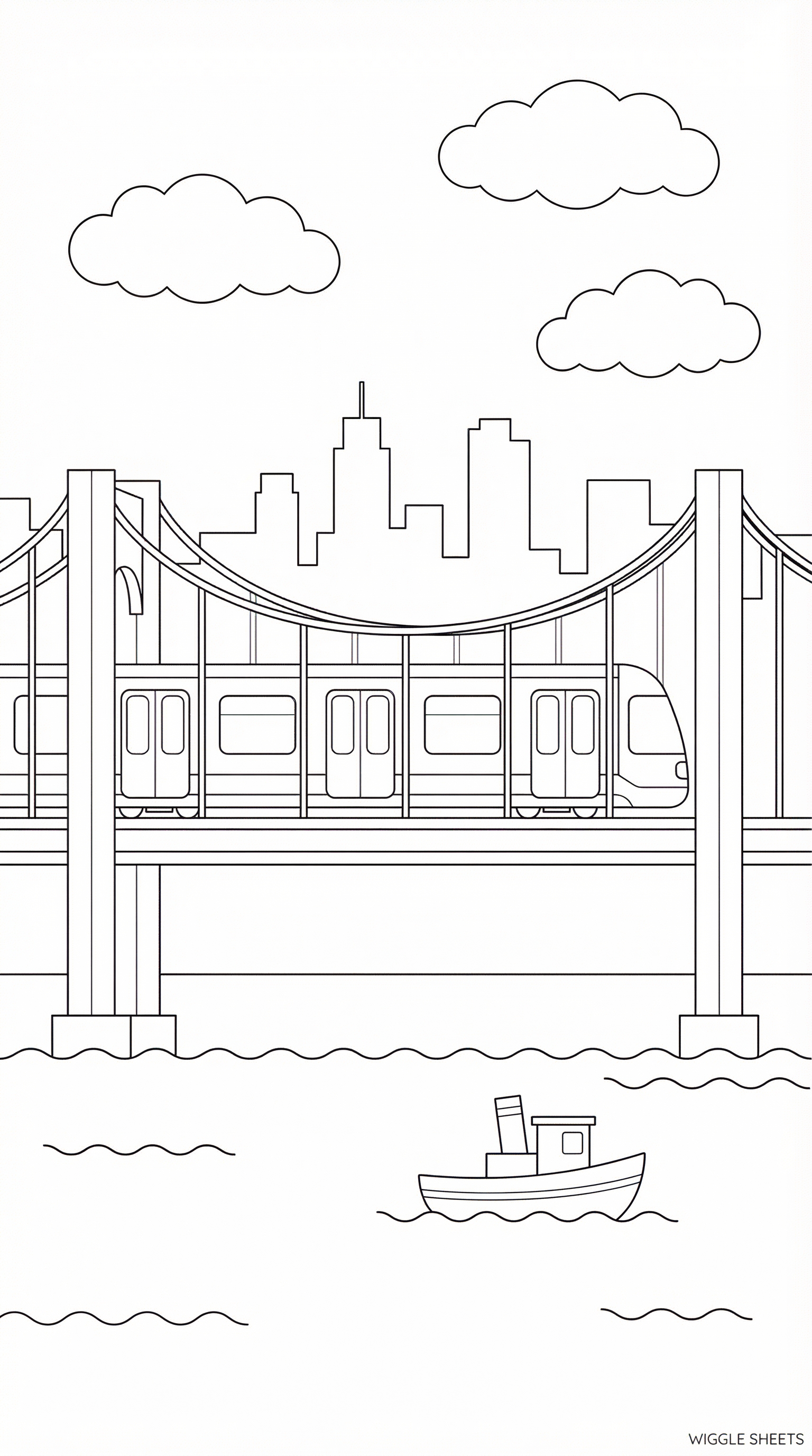 Metro Bridge Coloring Page